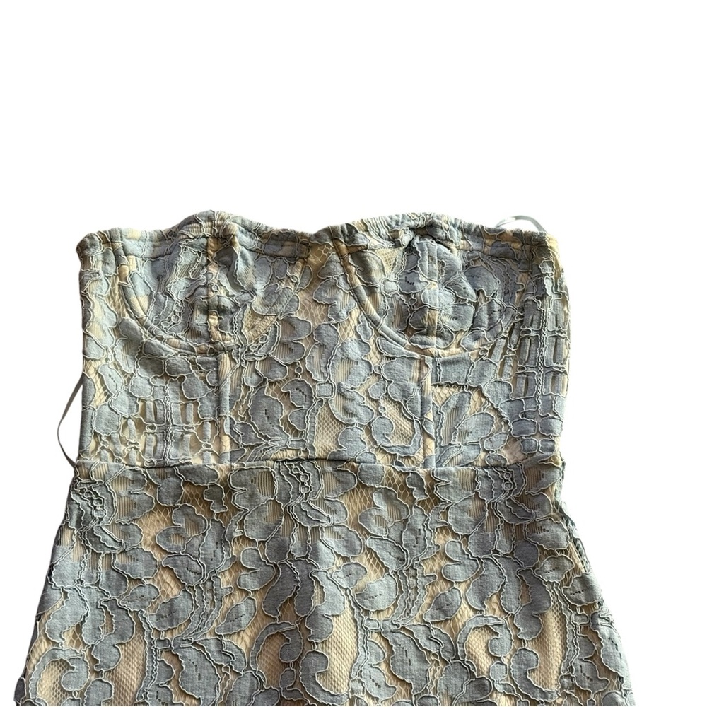 A.Peach Strapless Bodycon Lace Dress SZ M - Picture 4 of 6